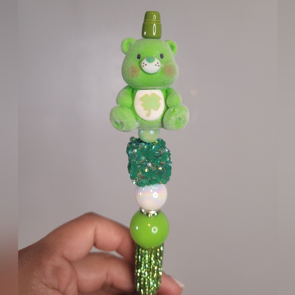 Green Care Bear Pencil Case. Handmade.  (Care Bear Name).